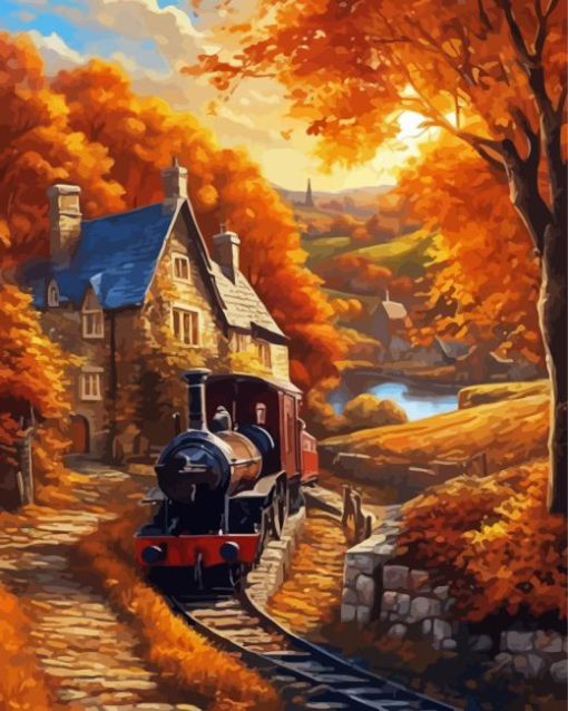 Steam Classic Train Fall Diamond Painting