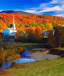 Stowe Fall Vermont Diamond Painting