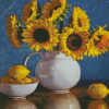 Sunflowers Vase And Lemons Diamond Painting