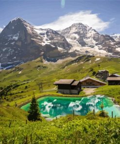 Switzerland Grindelwald Village Diamond Painting