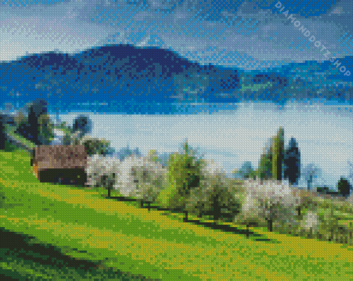 Switzerland Zug Lake Diamond Painting