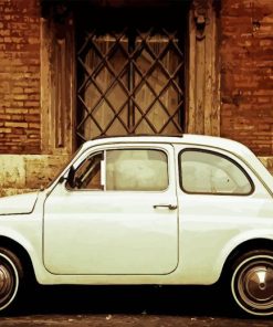 Vintage White Fiat 500 Diamond Painting