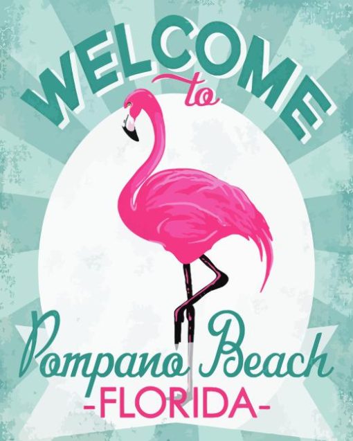 Welcome To Pompano Beach Poster Diamond Painting