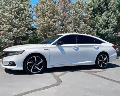 White Honda Accord Diamond Painting