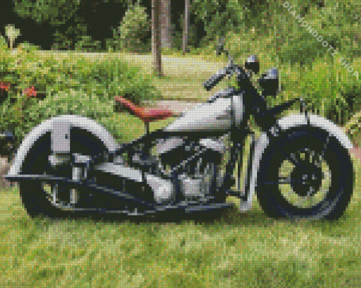 White Indian Chief Bike Diamond Paints