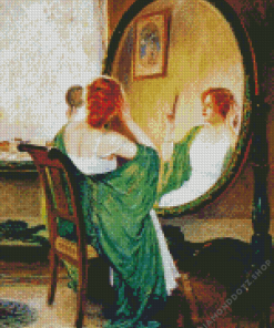 Woman In Mirror Diamond Painting