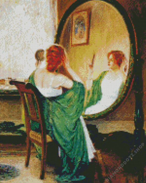 Woman In Mirror Diamond Painting