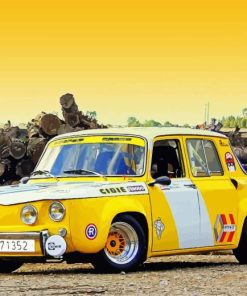 Yellow Renault 8 Car Diamond Painting