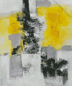Yellow Grey Abstract Diamond Painting