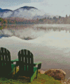 Chair On Lake Diamond Painting