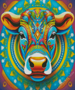 Colorful Mandala Cow Diamond Painting