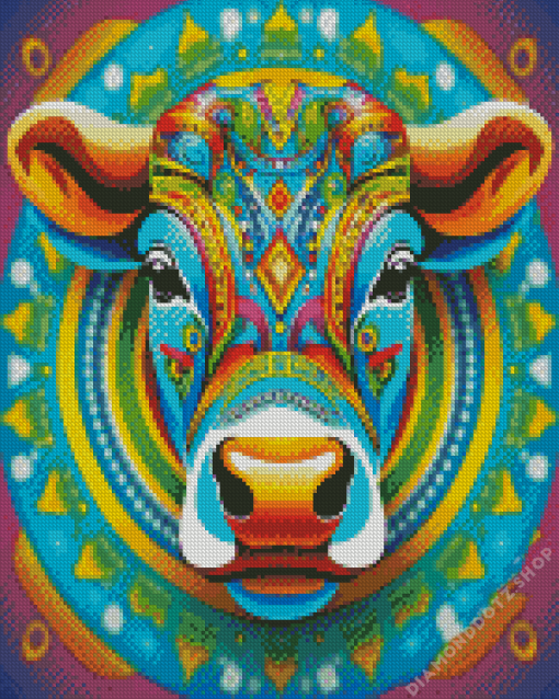 Colorful Mandala Cow Diamond Painting