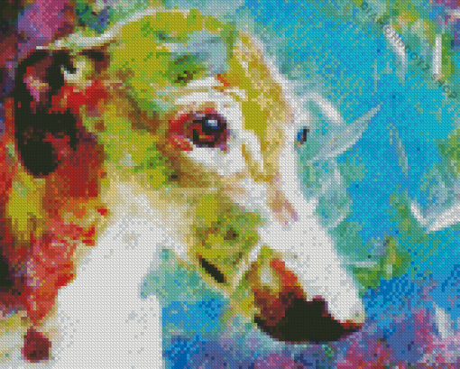 Colorful Greyhound Head Art Diamond Painting