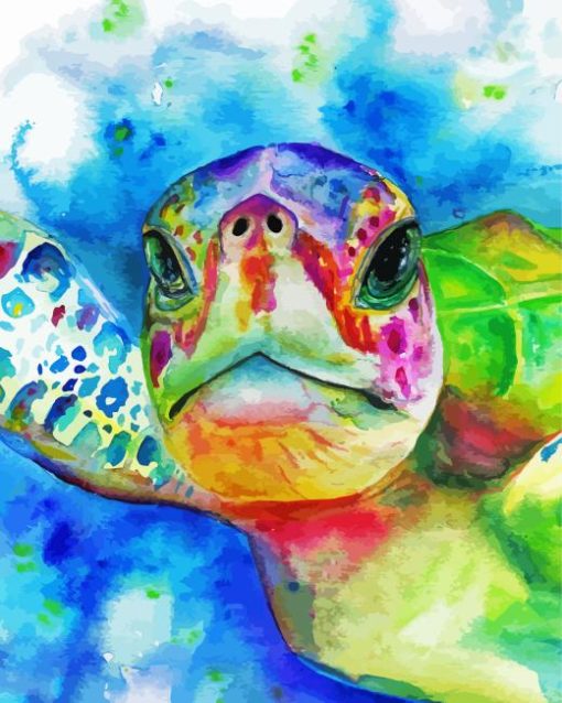 Colorful Splash Turtle Diamond Painting