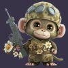 Cute Soldier Monkey Diamond Painting