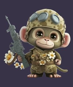 Cute Soldier Monkey Diamond Painting