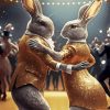 Dancing Rabbits Couple Diamond Painting