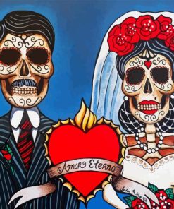 Day Of The Dead Couple Wedding Diamond Painting