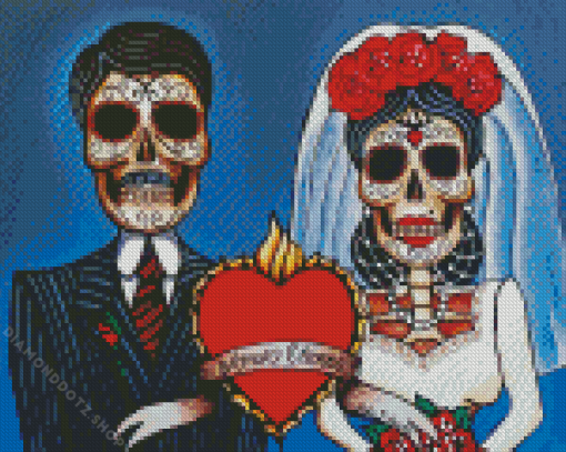 Day Of The Dead Couple Wedding Diamond Painting