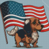 Dog And Flag Diamond Painting