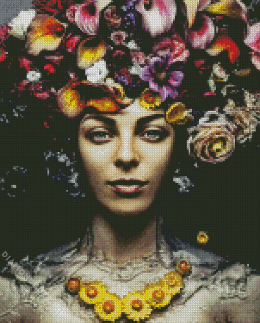 Flower Lady Diamond Painting