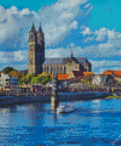 Germany Magddeburg Lift Bridge Diamond Painting