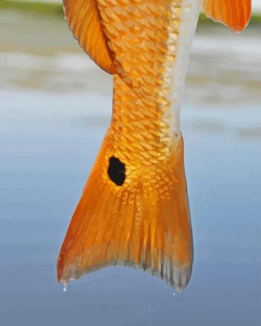 Golden Redfish Tail Diamond Painting