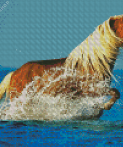 Horse Running In Beach Water Diamond Painting