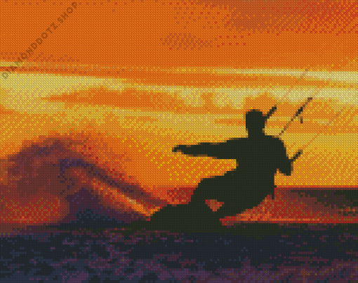 Kitesurfing Silhouette Diamond Painting