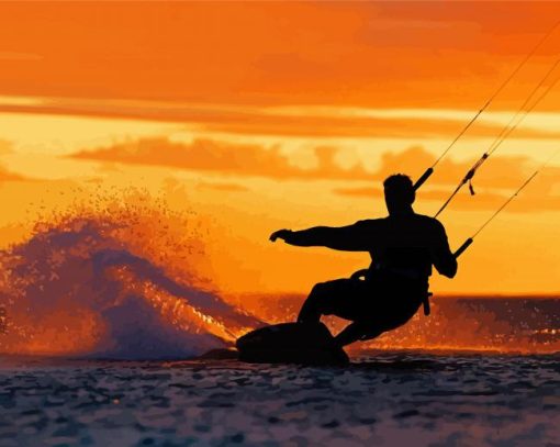 Kitesurfing Silhouette Diamond Painting