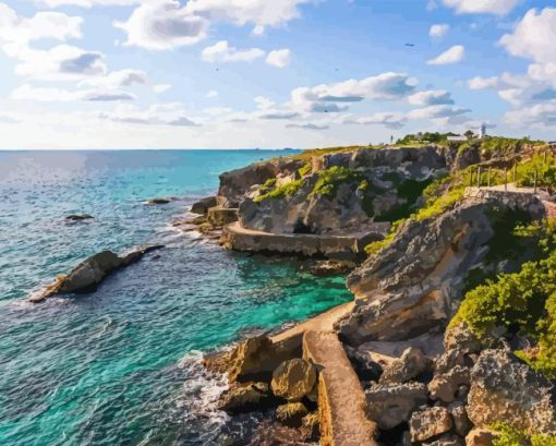 Landscape Of Cancun Beach Diamond Painting