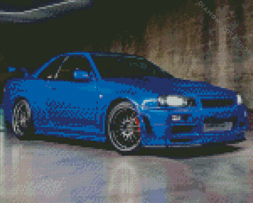 Nissan R34 Skyline Gtr Diamond Painting