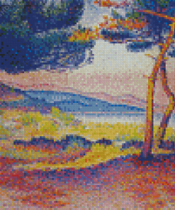 Pines Along The Shore Diamond Painting