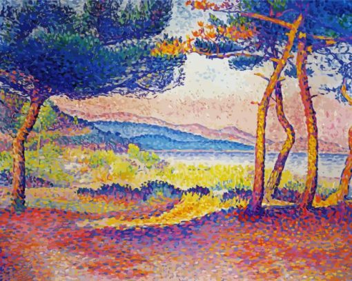 Pines Along The Shore Diamond Painting