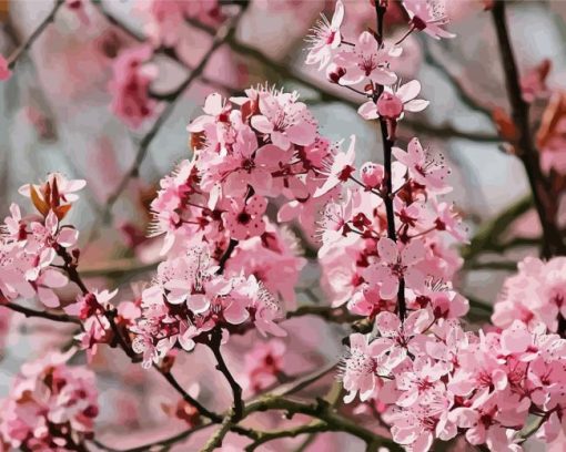 Pink Almond Flower Diamond Painting