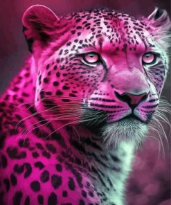 Pink Jaguar Animal Diamond Painting