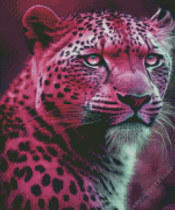 Pink Jaguar Animal Diamond Painting