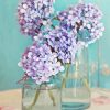 Purple Hydrangeas In Mason Jars Diamond Painting