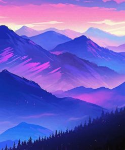 Purple Mountains Diamond Painting