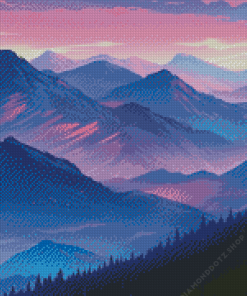 Purple Mountains Diamond Painting