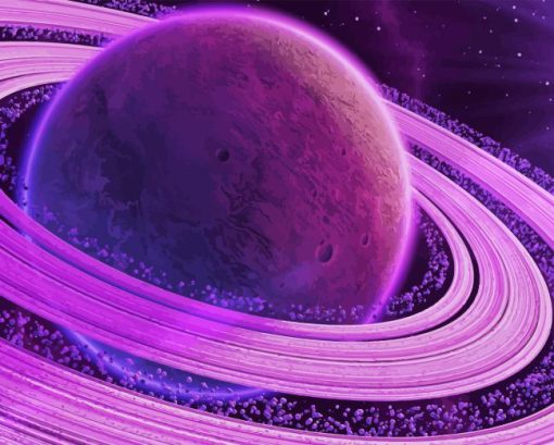 Purple Planet Diamond Painting