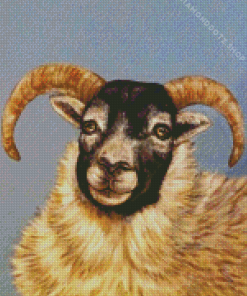 Scottish Black Faced Sheep Diamond Painting