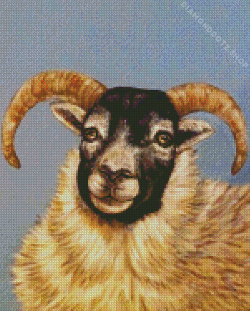 Scottish Black Faced Sheep Diamond Painting