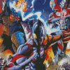 Ultraman And Godzilla Diamond Painting