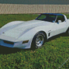 White 1982 Corvette Car Diamond Painting