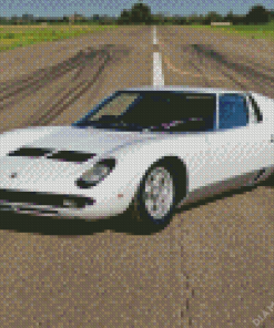 White Lamborghini Miura Diamond Painting