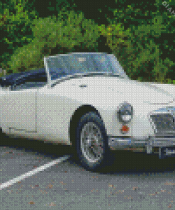 White Mga Sport Car Diamond Painting