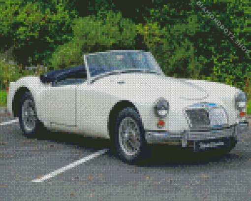 White Mga Sport Car Diamond Painting