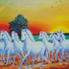 White Running Horse Diamond Painting