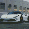 White Ferrari F8 Diamond Painting